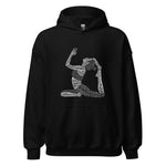 Hoodie - Beautiful Yoga Pose w/ Yoga Words - Black & White