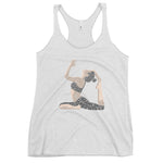 Beautiful Yoga Pose w/ Yoga Words - Women's Racerback Tank - White